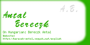 antal bereczk business card